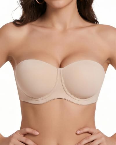 Strapless Bras for Large Bust Full Coverage Contour