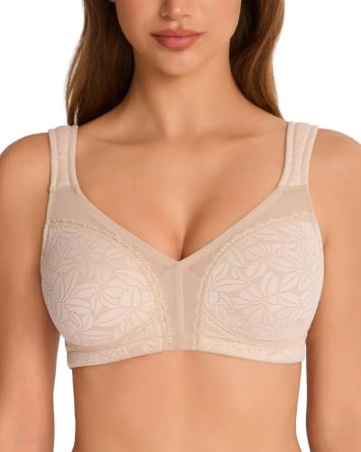 Women's Minimizer Bra Plus Size Everyday Full Coverage in Toffee