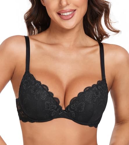 Women's Push Up Bra Plunge Full Coverage Add One Cup