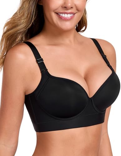 Women's Push Up Plunge Bra Smooth Back Fat Everyday