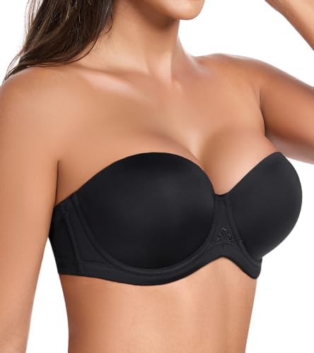 Women's Strapless Bra Full Coverage Contour in Black