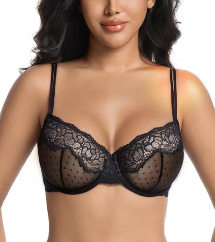 Women's Unlined Lace Balconette Underwire Bra See